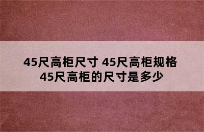 45尺高柜尺寸 45尺高柜规格 45尺高柜的尺寸是多少